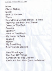 Cardiff Setlist 2018